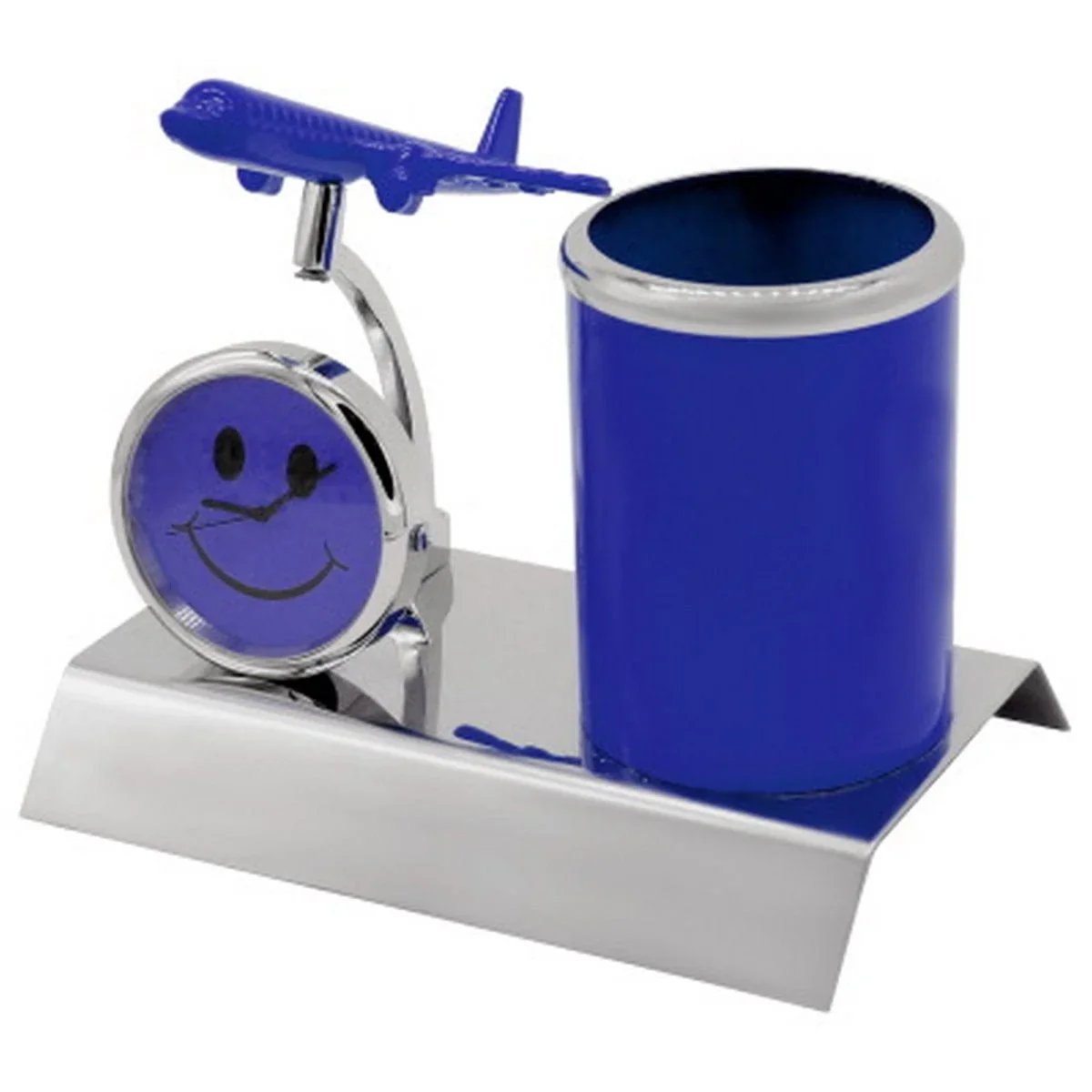 Pen Stand With Watch With Air Craft Blue TT525BE