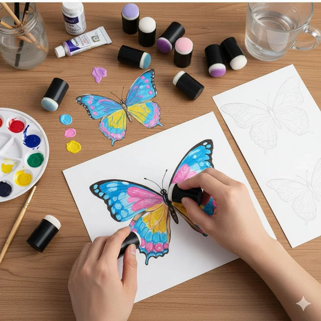 Finger Sponge 10 Pc Multi Colored (Fs10)