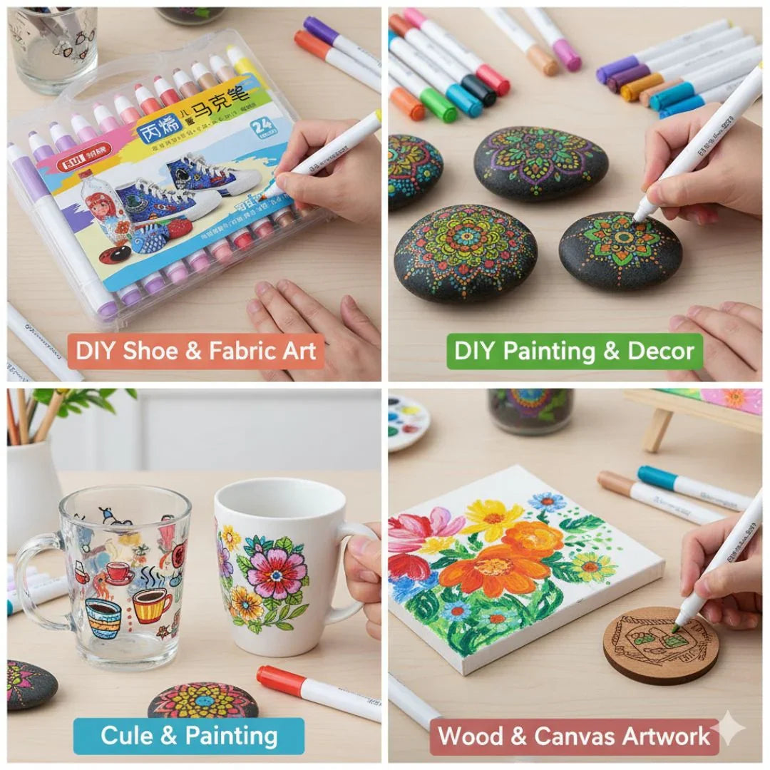 All surface acrylic Paint marker Shades Box | Works on all surface | Long Lasting Pack of 1