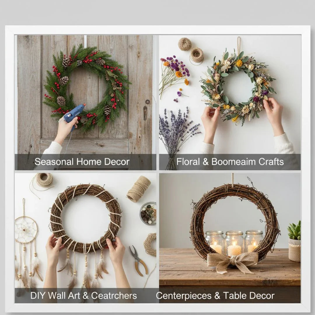 Rbn25 Ring Wreath Rattan Wicker Natural Brown Diy 25Cm
