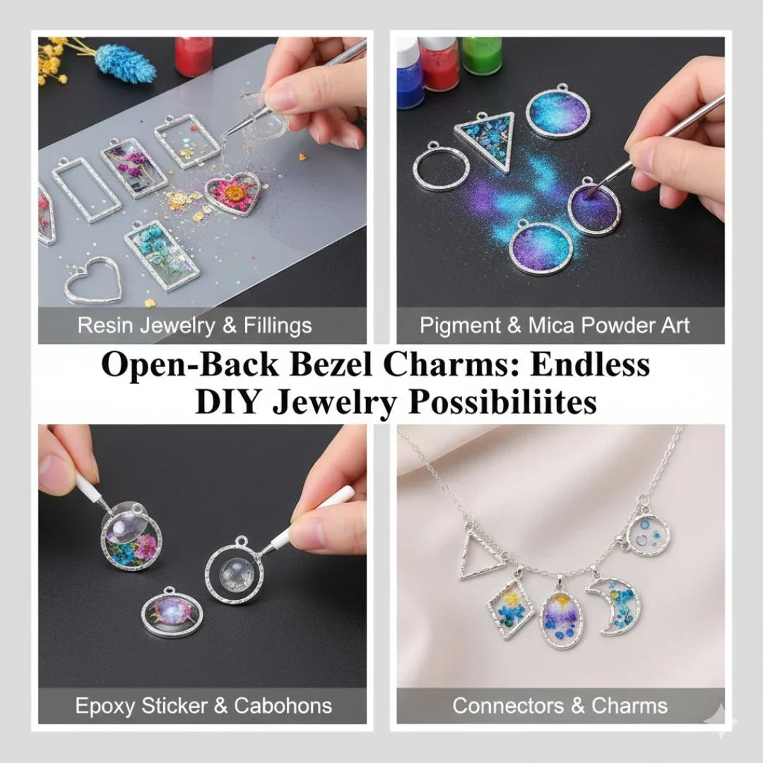 Mg256A1 Bezels Mix Shape 10Pc Silver