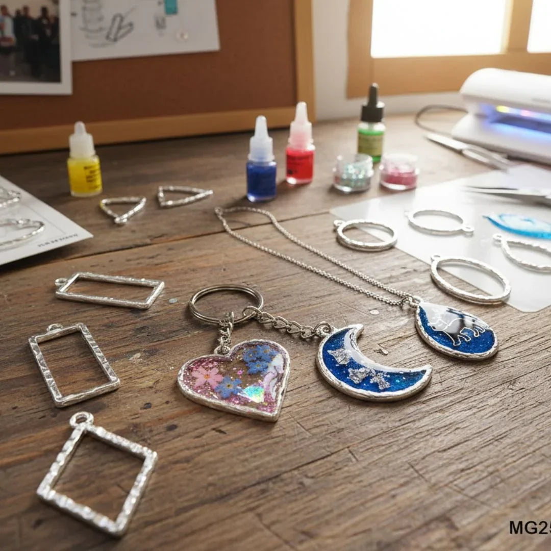 Mg256A1 Bezels Mix Shape 10Pc Silver