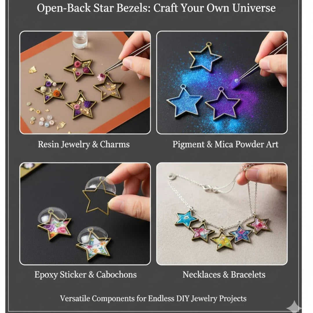 Mg256G4 Bezels Star Shape 5Pc Copper