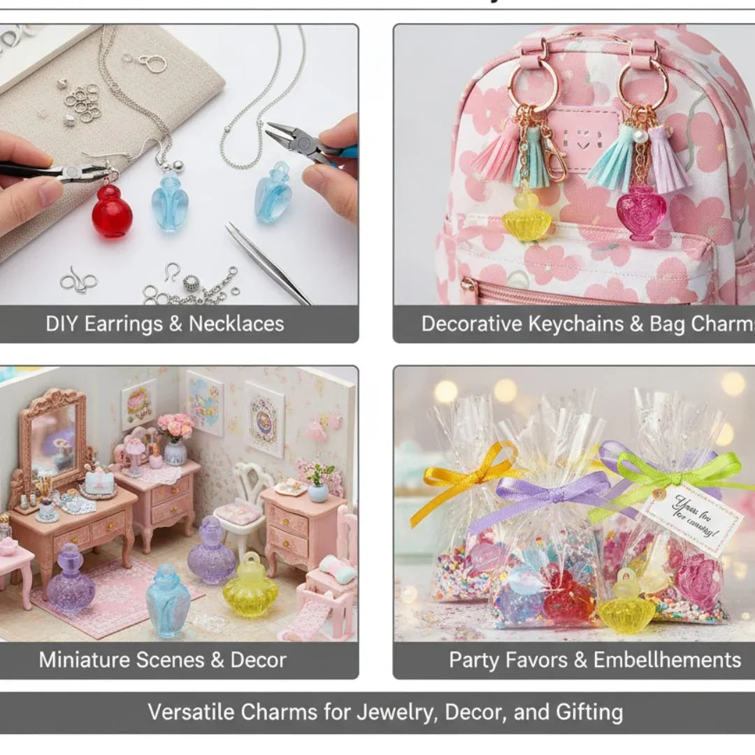 Miniature Transparent Colour Perfume Bottle  6Pics MMTC13