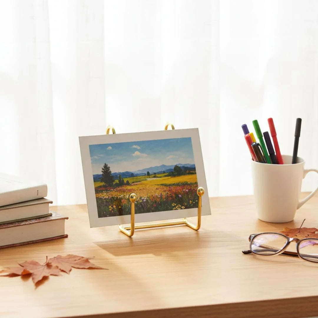 Xaa6G Frame Holder Display Stand Iron Gold 6 Inch