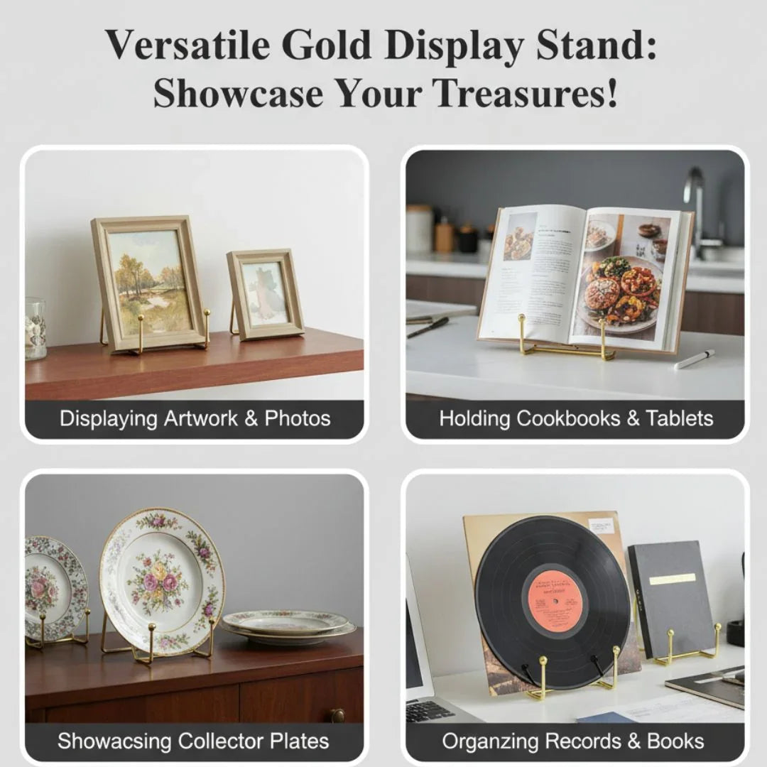 Xaa6G Frame Holder Display Stand Iron Gold 6 Inch