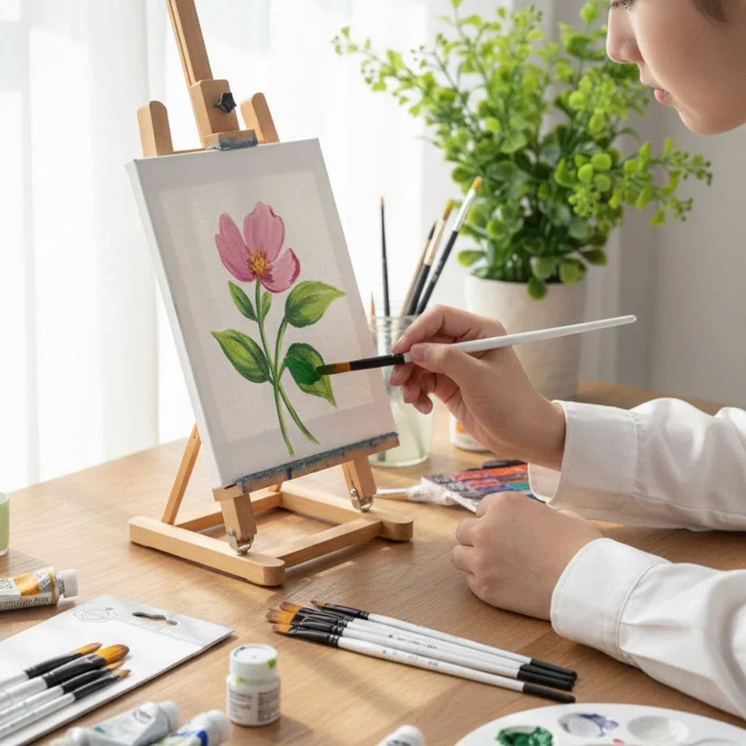 MG Traders Drawing Materials A6129Z 6Pc Paint Brush White Handle