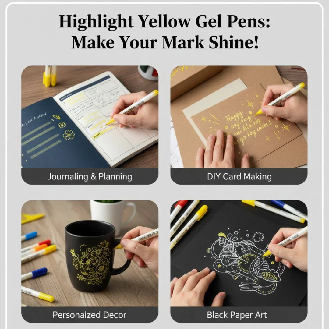 E043012G 12Pcs Highlight Pen Gold 0.8Mm