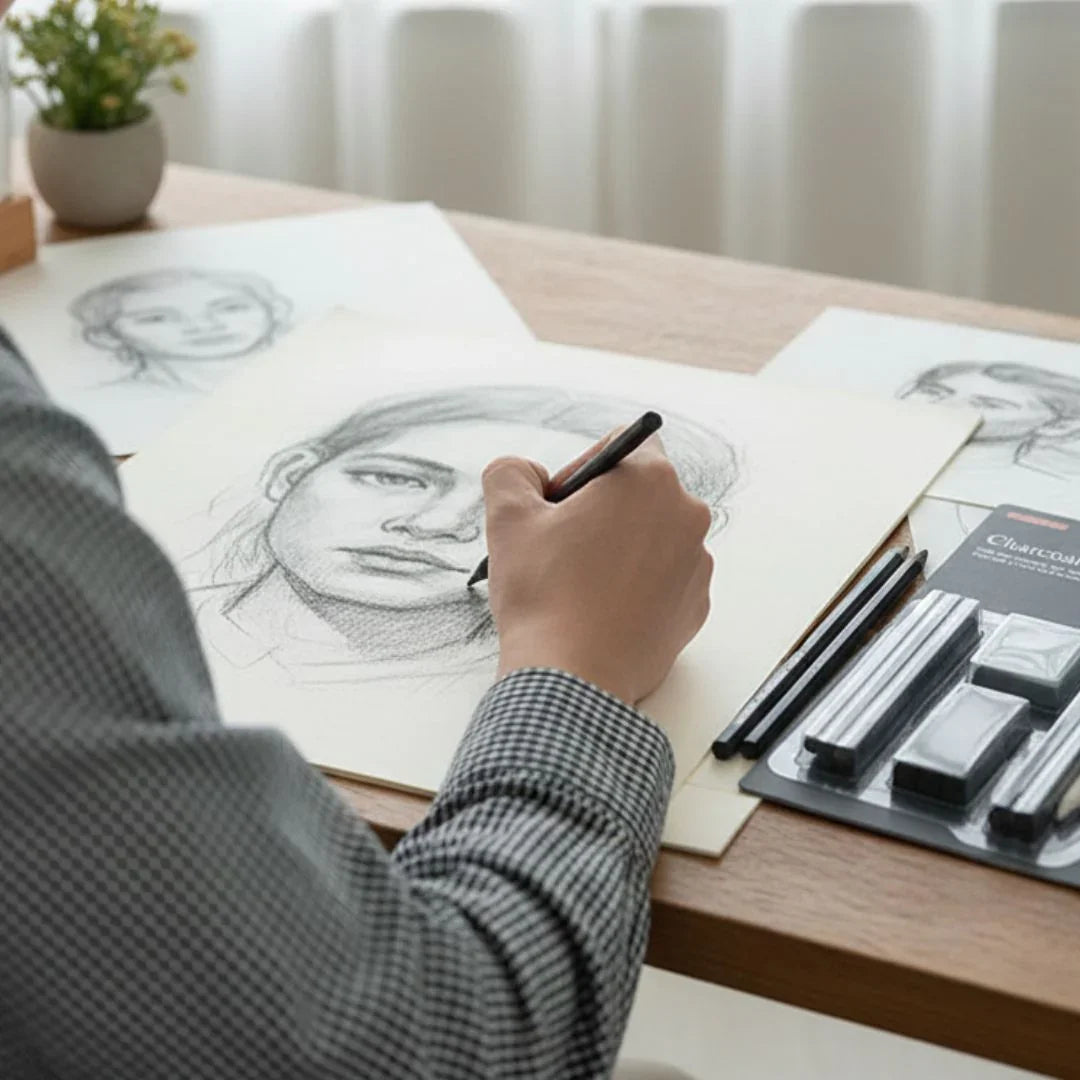 MG Traders Charcoal Pencil Charcoal Drawing Set 12Pc (Mg5210)