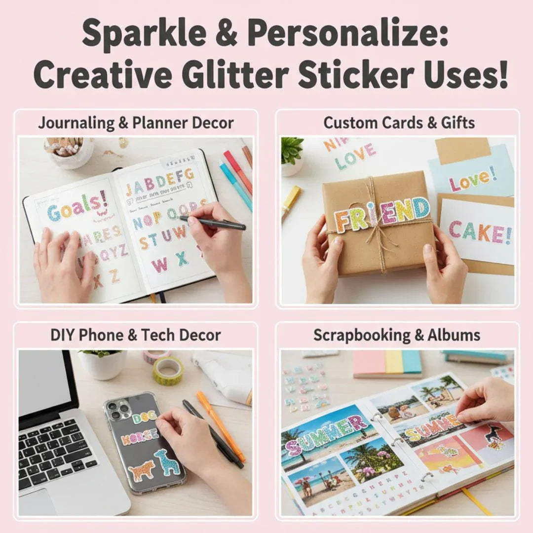 Zcam81 Cute English Font Sticker 4Pcs