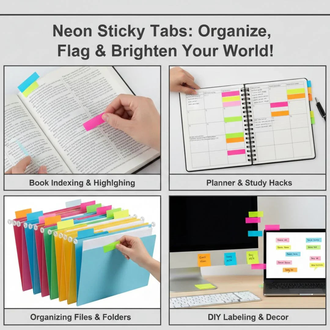 45152 Sticky Notes 12X45Mm 5 Color Neon
