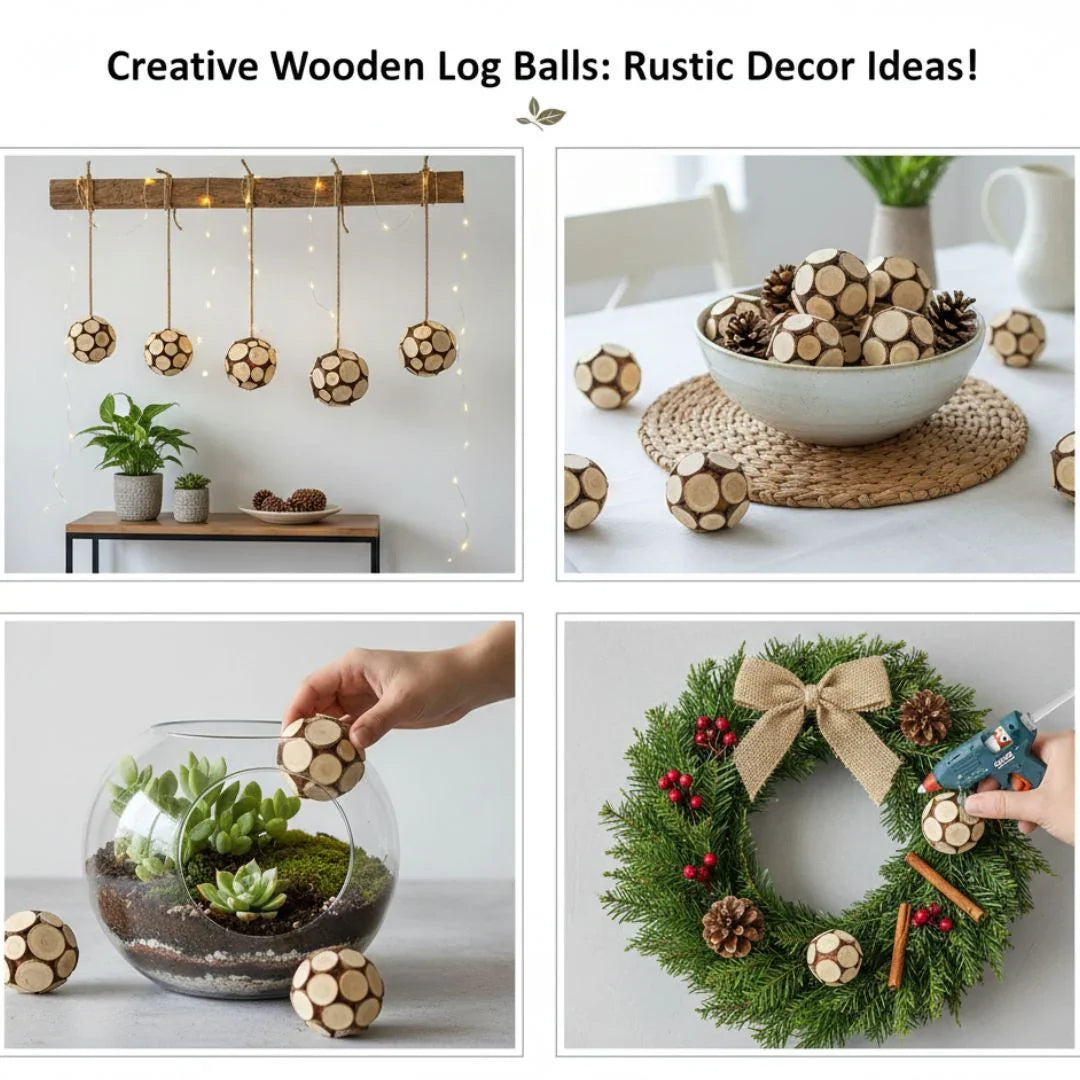 Wooden Logs Ball Small Raw-3059