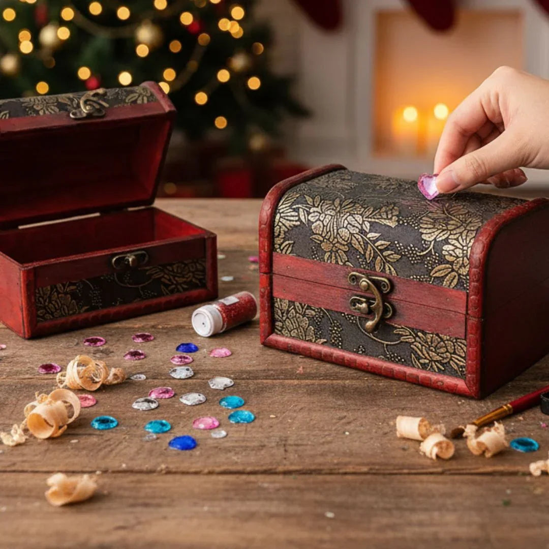 Wooden Box Antic Design 1Pcs Raw4265