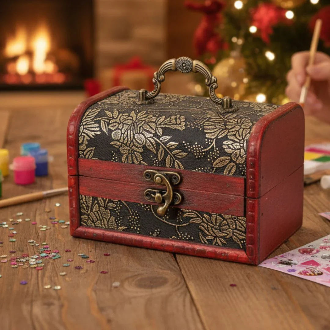 Wooden Box Antic Design 1Pcs Raw4265
