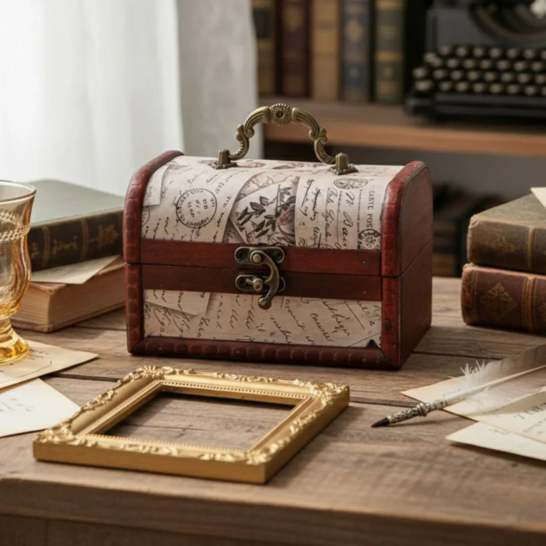 Wooden Box Antic Design 1Pcs Raw4265