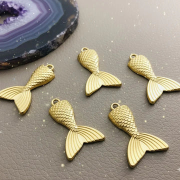 Jmp137B Fish Tail Pendants Copper 31*19Mm 5Pc