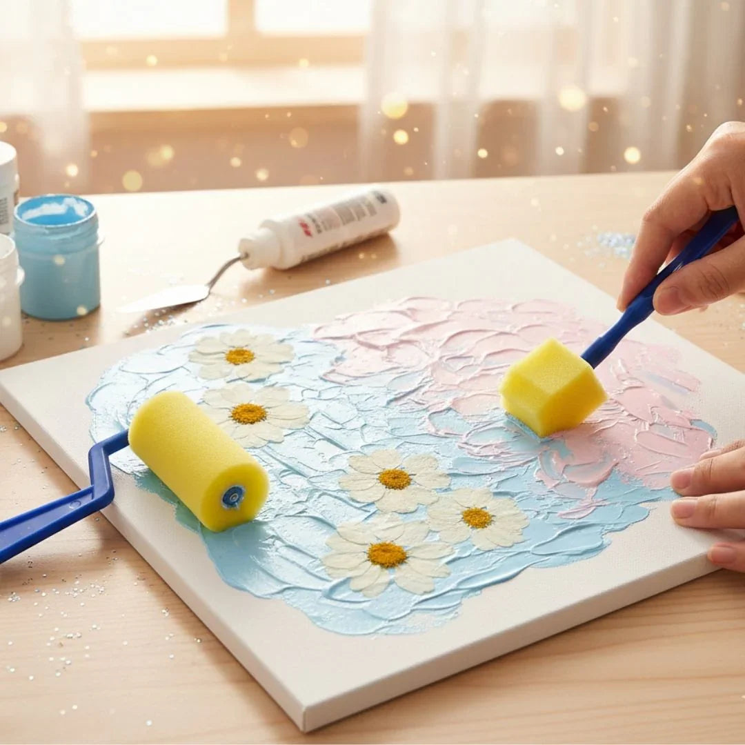 3Pc Roller Yellow Spounge Blue Handle (3Rsb)