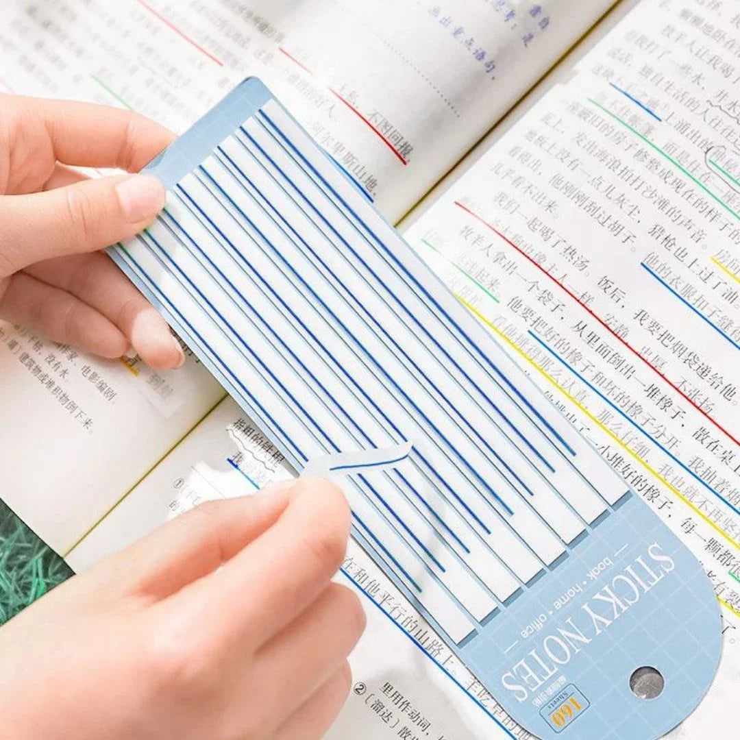 Sticky Notes Blue 8 Stripe 14Cmx5Mm (88202)