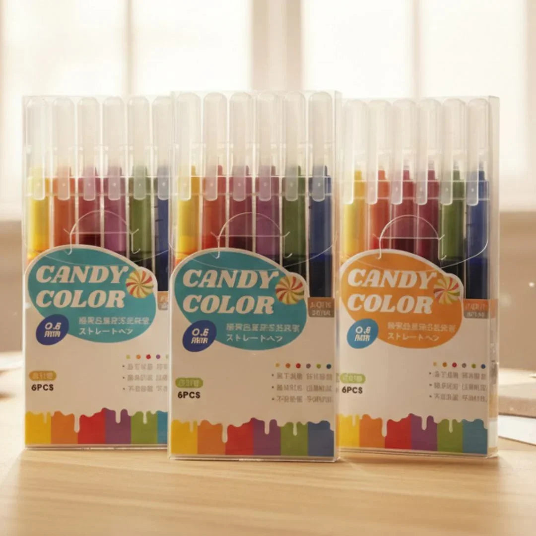 Artist Fluid Gel pen with fine Japanese tips l Doodling, Mandala Pens, Scrapbooking l pack of 6 colors