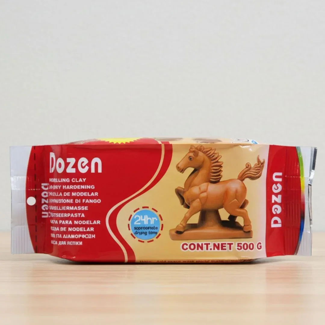 Dozen Air Dry Clay Brown 500G (B500)