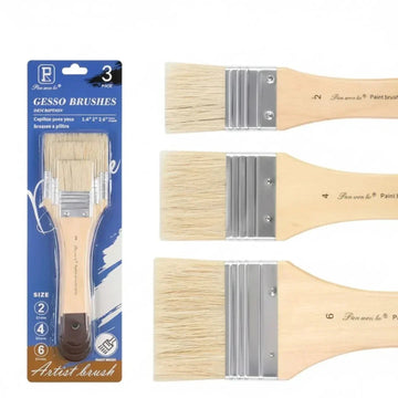 Bs8033 3Pc Gesso Brush Off White