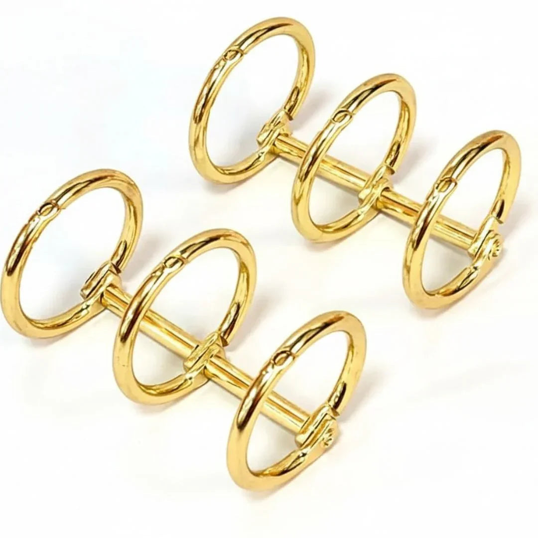 Pj30J 3 Hole Book Ring Gold 2Pc