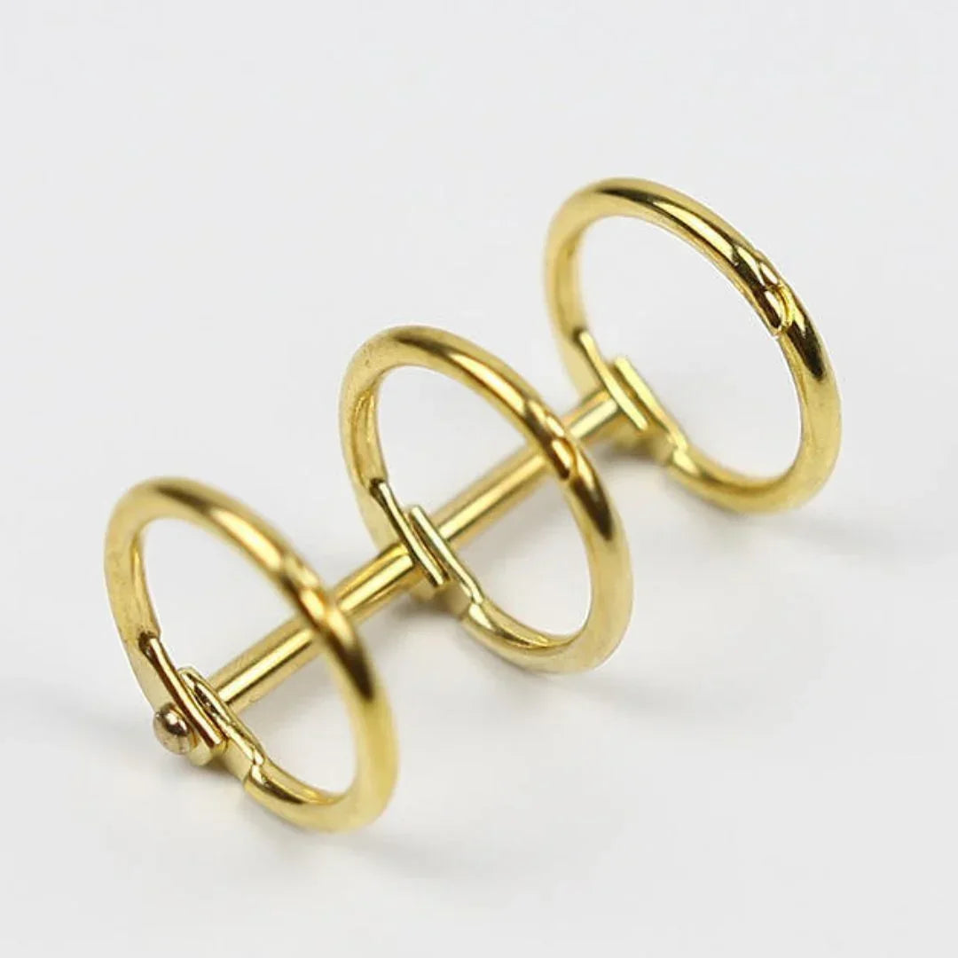 Pj30J 3 Hole Book Ring Gold 2Pc