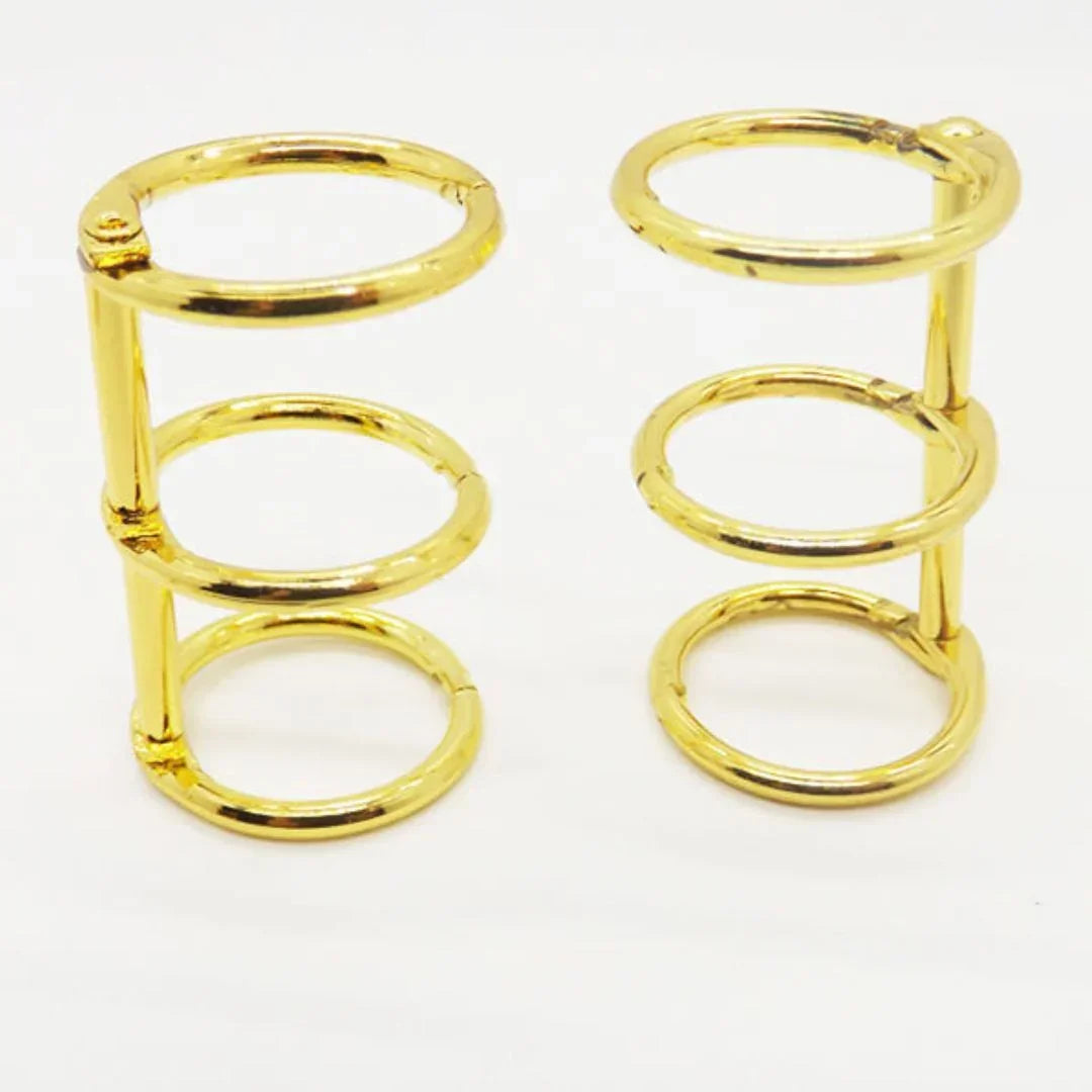 Pj30J 3 Hole Book Ring Gold 2Pc
