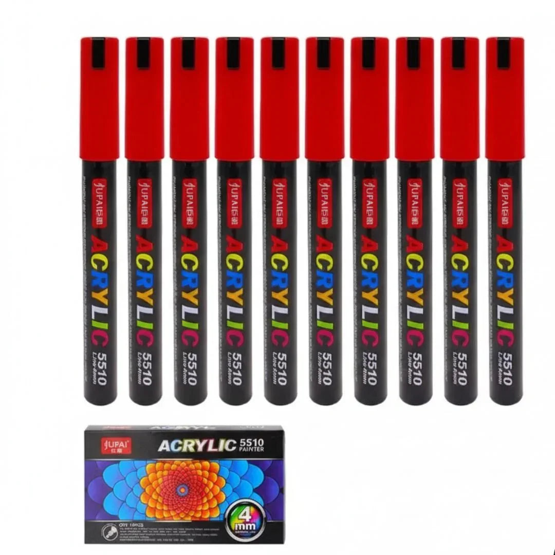 5510R Acrylic Paint Marker Red 10Pc 4Mm