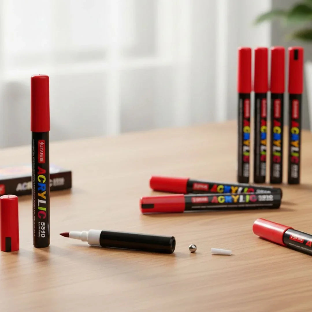 5510R Acrylic Paint Marker Red 10Pc 4Mm