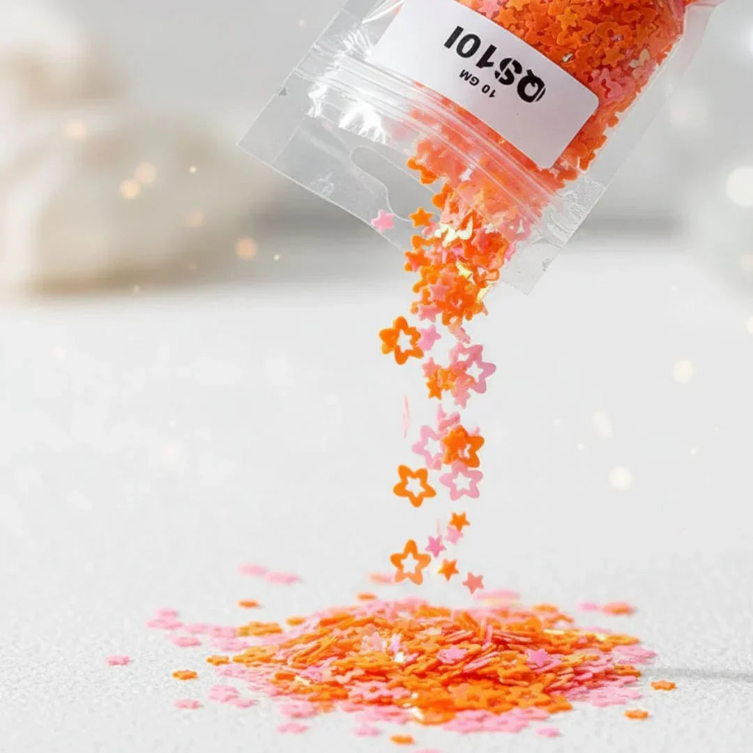 Qs10I Star Flower 7Mm D Orange 10Gm Sequins