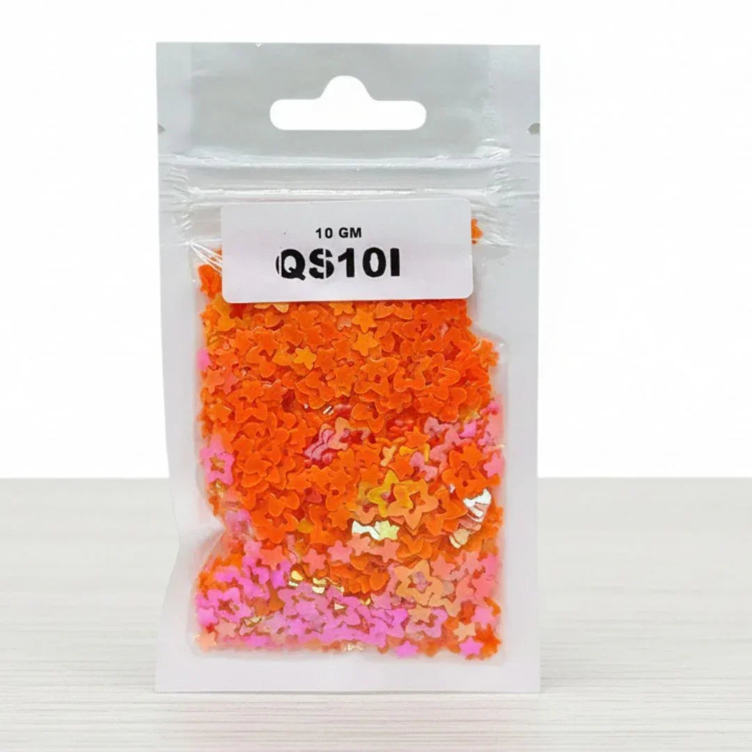Qs10I Star Flower 7Mm D Orange 10Gm Sequins