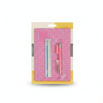 Essential Craft Tools Combo Kit: A5 Cutting Mat, Precision Knife & Steel Ruler