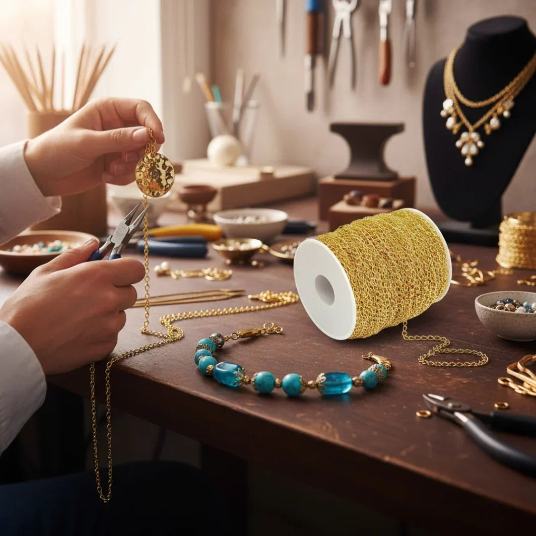 Chain 10 Mm Gold 50Mtr (Mg3021)