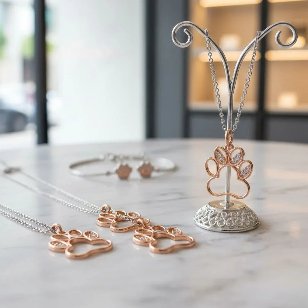 Mg256H3 Bezels Paw Shape 5Pc Rose Gold