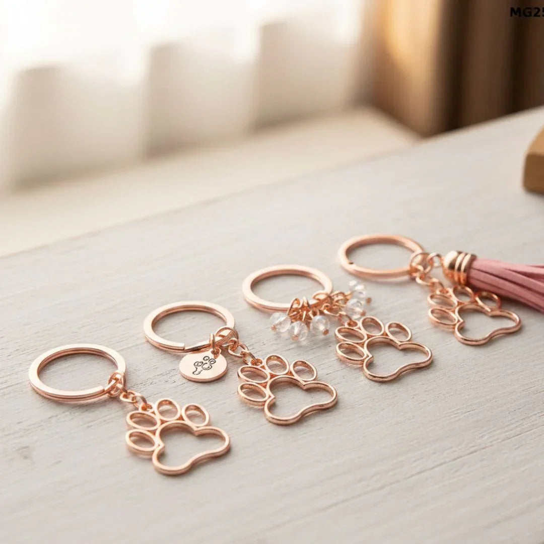 Mg256H3 Bezels Paw Shape 5Pc Rose Gold