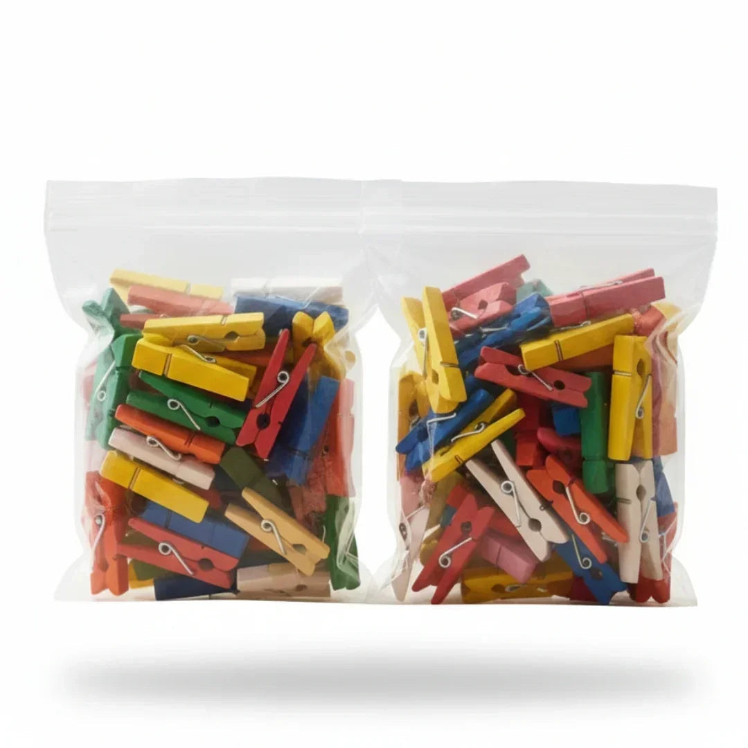 Clip 50Pc Mini Color 1" Wooden (Cmicl)