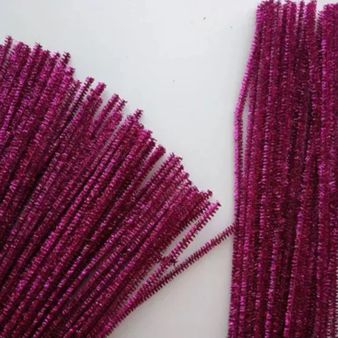 Pipe Cleaner Glitter 100Pc D Pink (T29)