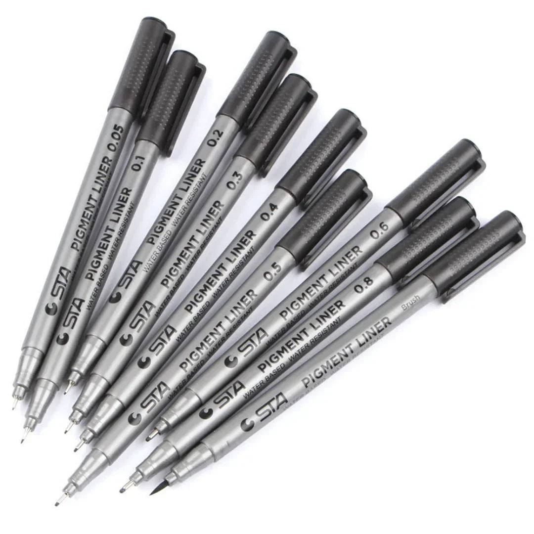 Pigment Liner Pen New Cc 9Pc (8050N)