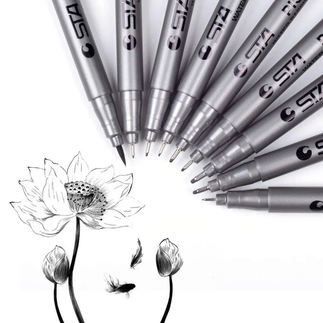 Pigment Liner Pen New Cc 9Pc (8050N)