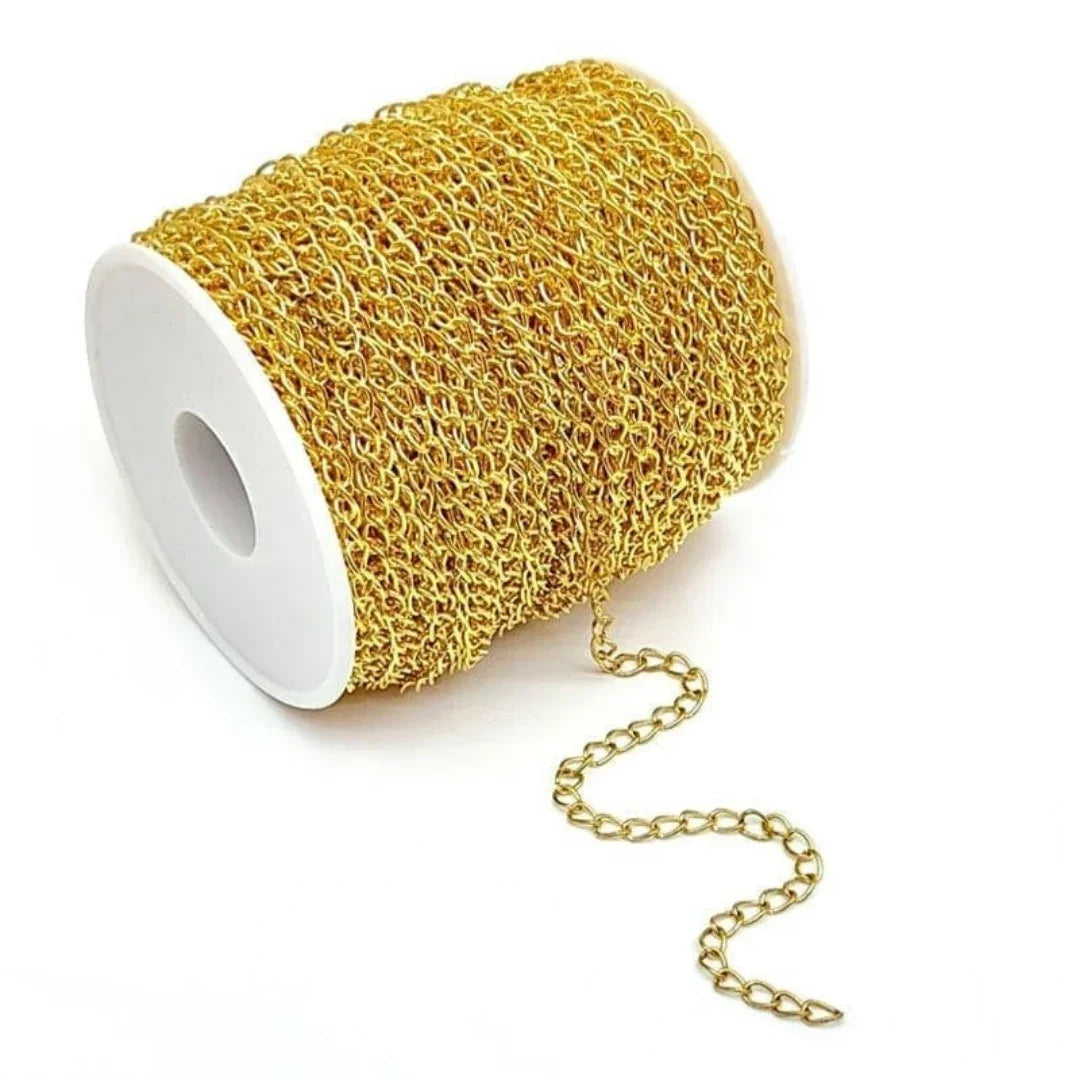 Cr0850G Chain 0.8Mm Round Gold 50Mtr