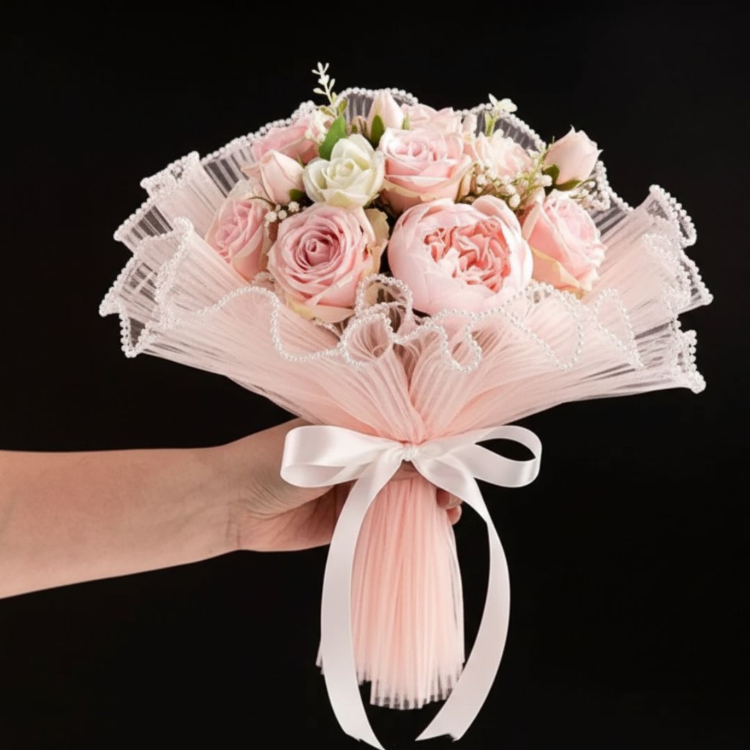 Mg2513H Pitch Wrapping Paper Net Wrinkled With Pearl