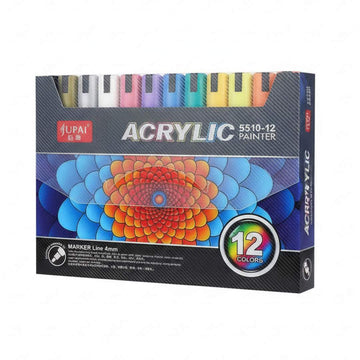 Acrylic marker 12 shades | Chrome shades | German Ink Pack of 1
