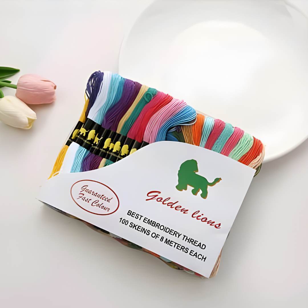 Threads Soft Cotton Mix Colors l 8 Meters each l Pack of 1 contains 100 threads