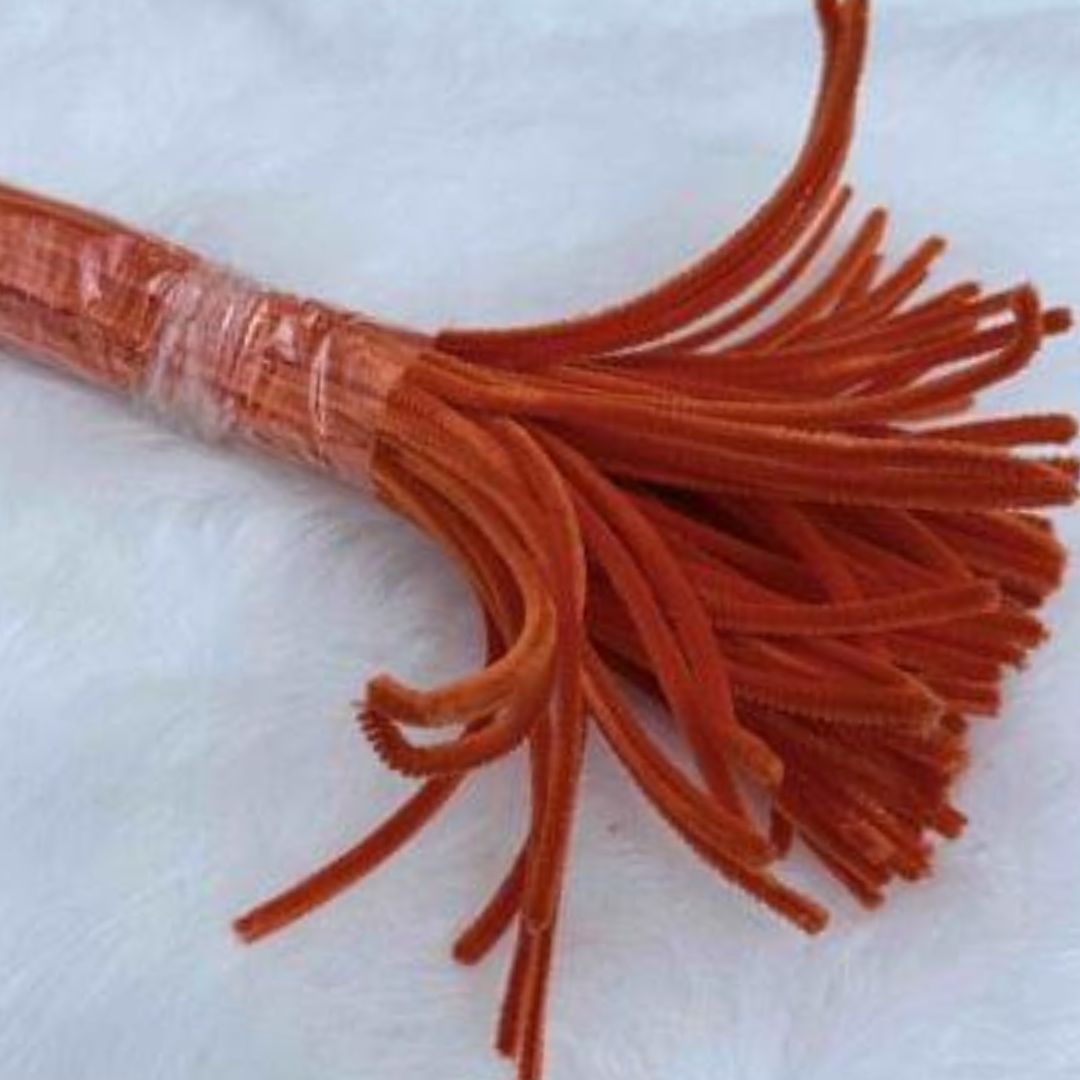 Caramel  Brown Plain Pipe Cleaner for Craft and Bouquet l Pack of 100Pc