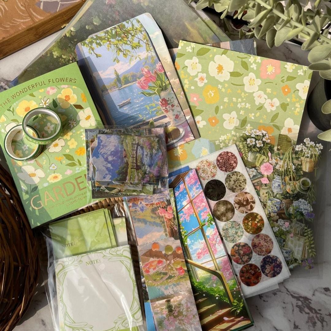 Premium Vintage Floral Sea Retro Journaling planner kit  l Journaling and scrapbooking l Pack of 1 kit