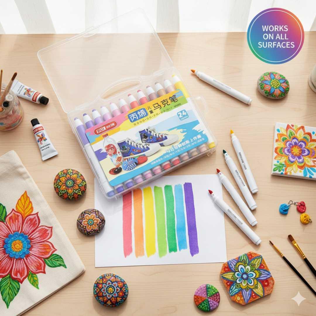All surface acrylic Paint marker Shades Box | Works on all surface | Long Lasting Pack of 1