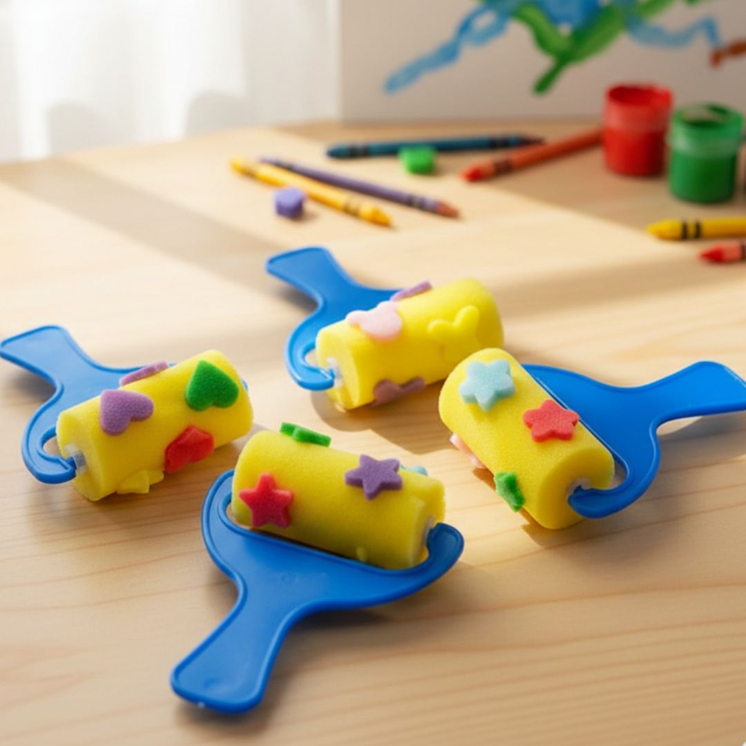 4Pc Sponge Roller With Design (4Spd)