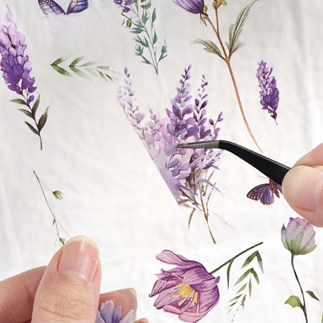 (  ) Aesthetic Floral & Foliage Sticker Collection | Pack of 1 contains 6 sheet