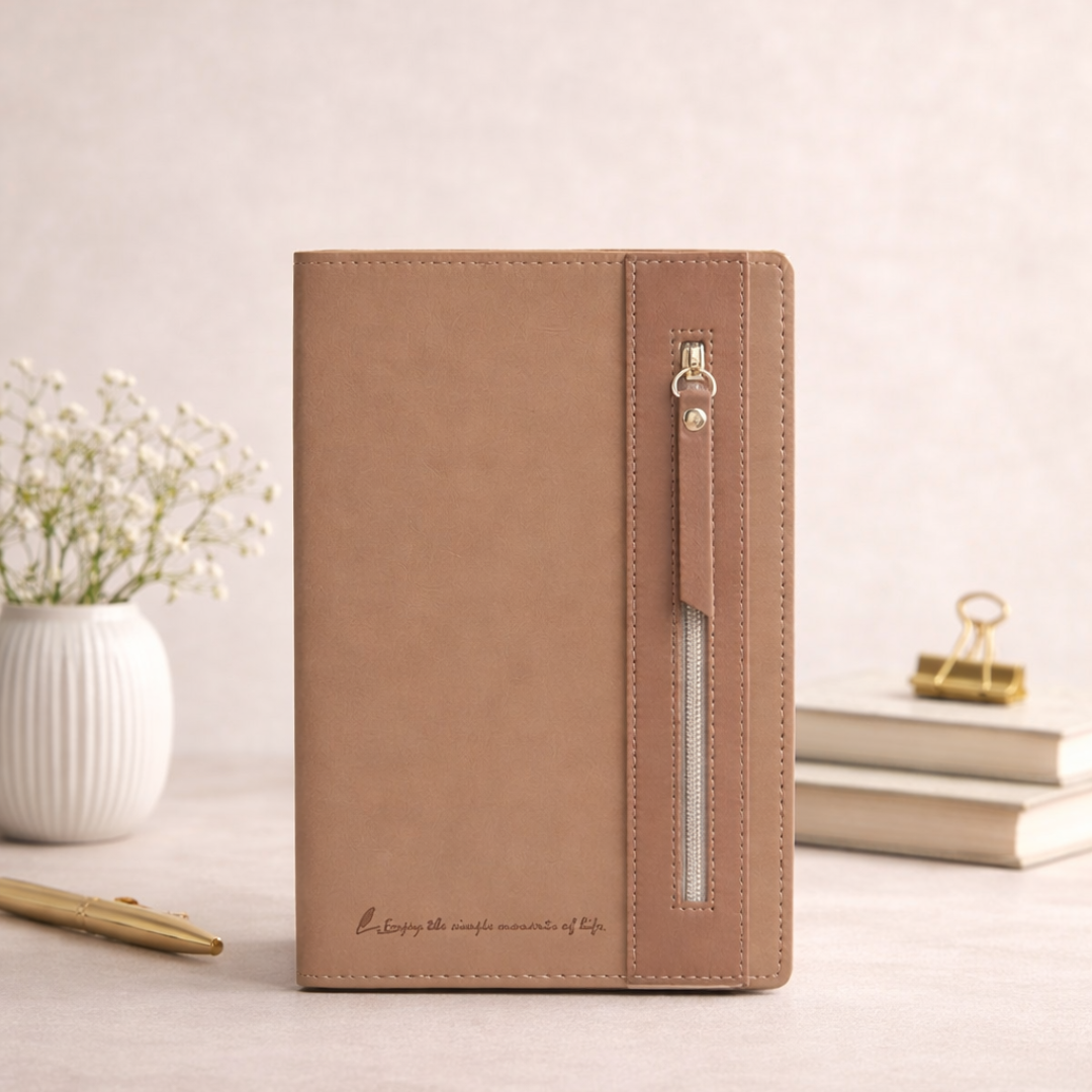 Premium Pastel  Aesthetic Zipper Cover Diary | A5 ruled | Pack Of 1